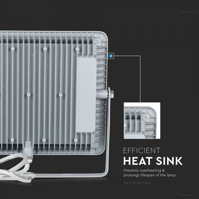 LED FLOOD SLIM 100W CW 100° 12000lm (120lm/W) IP65 GREY SAMSUNG CHIP A++