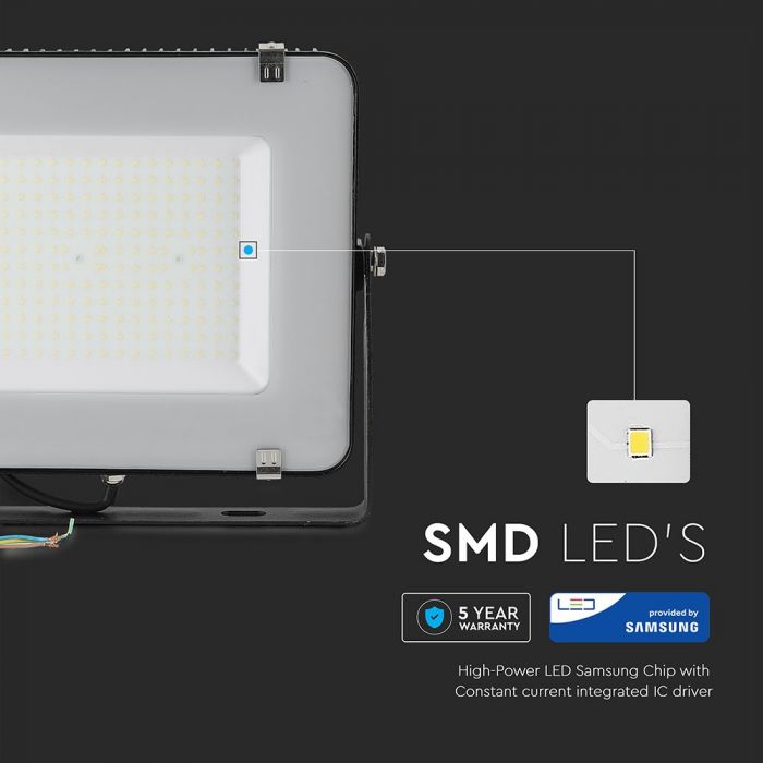LED FLOOD SLIM 150W DL 100° 17300Lm (115lm/W) IP65 BLACK SAMSUNG CHIP