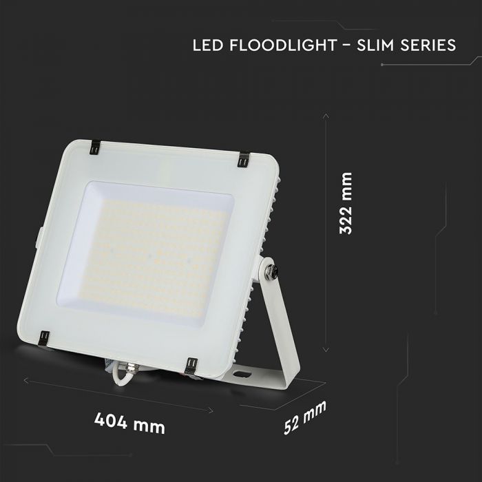 150W LED Floodlight SMD SAMSUNG Chip Slim White Body 4000K 120 lm/Watt
