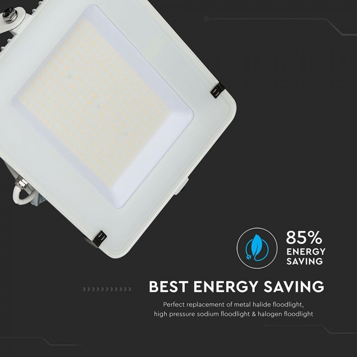 150W LED Floodlight SMD SAMSUNG Chip Slim White Body 4000K 120 lm/Watt