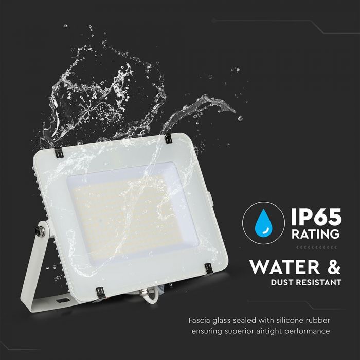 150W LED Floodlight SMD SAMSUNG Chip Slim White Body 4000K 120 lm/Watt