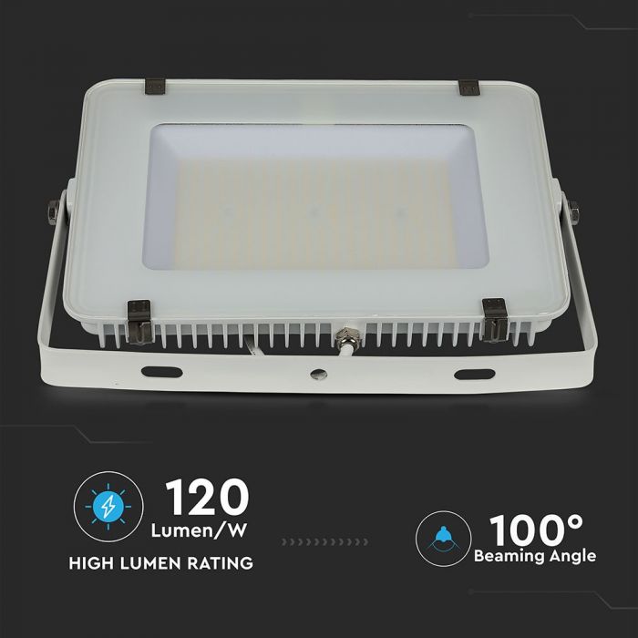 150W LED Floodlight SMD SAMSUNG Chip Slim White Body 4000K 120 lm/Watt