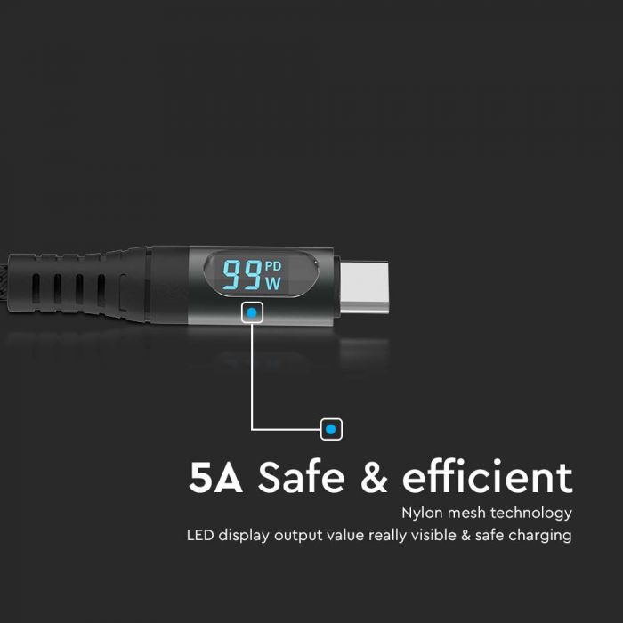 1M TYPE C USB CABLE BLACK