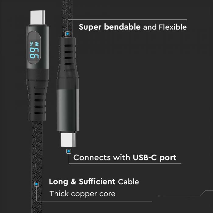 1M TYPE C USB CABLE BLACK