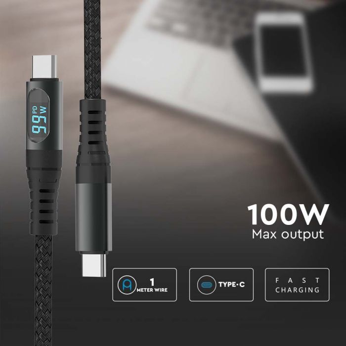 1M TYPE C USB CABLE BLACK