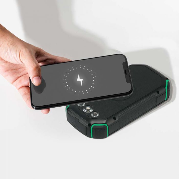 POWER BANK SOLAR WIRELESS CHARGER 30000mAh 2xUSB OUTPUT TYPE C BLACK