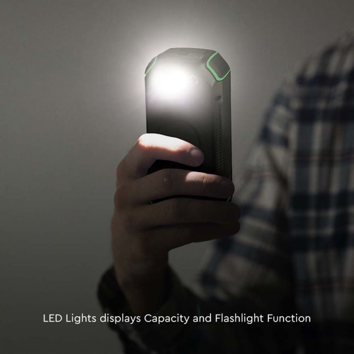 POWER BANK SOLAR WIRELESS CHARGER 30000mAh 2xUSB OUTPUT TYPE C BLACK