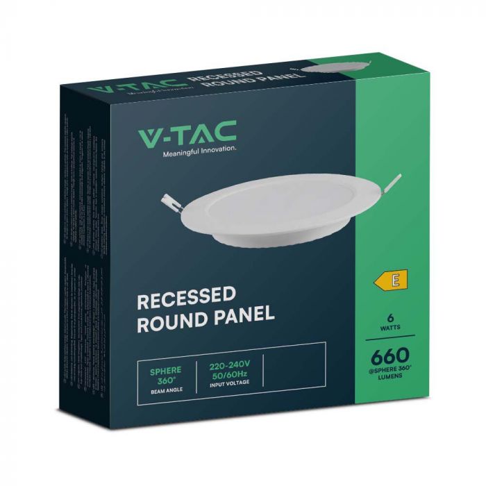 LED BACKLIT RECESSED PANEL ROUND 6W WW