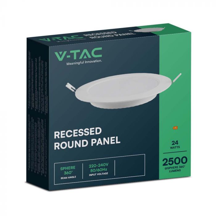 LED BACKLIT RECESSED PANEL LIGHT ROUND 24W DL