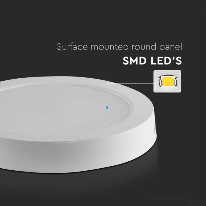 LED BACKLIT SURFACE PANEL ROUND 12W 1200lm DL 360° 167.4x30.7mm
