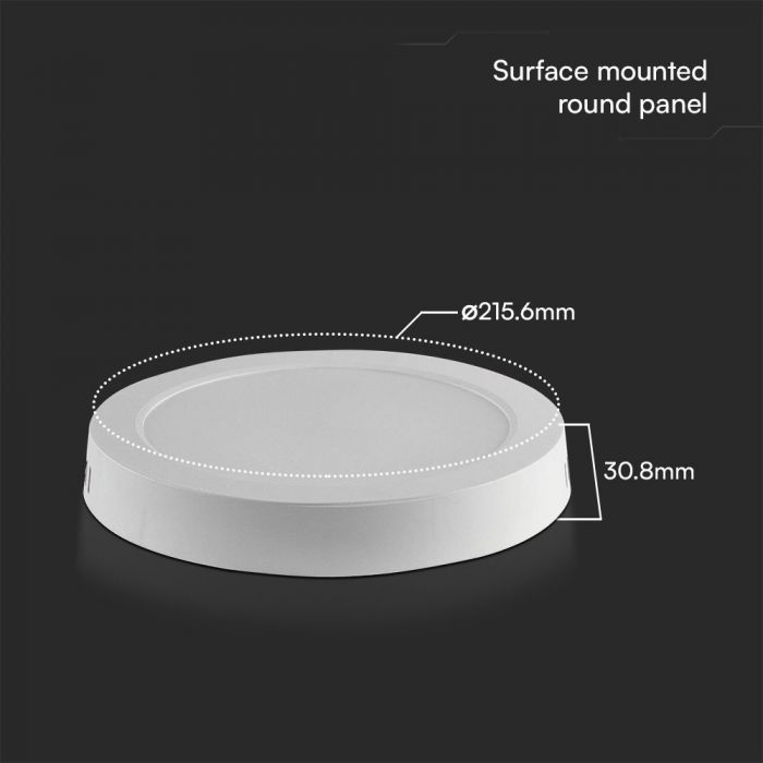 LED BACKLIT SURFACE PANEL ROUND 18W 1980lm CW 360° 215.6x30.8mm