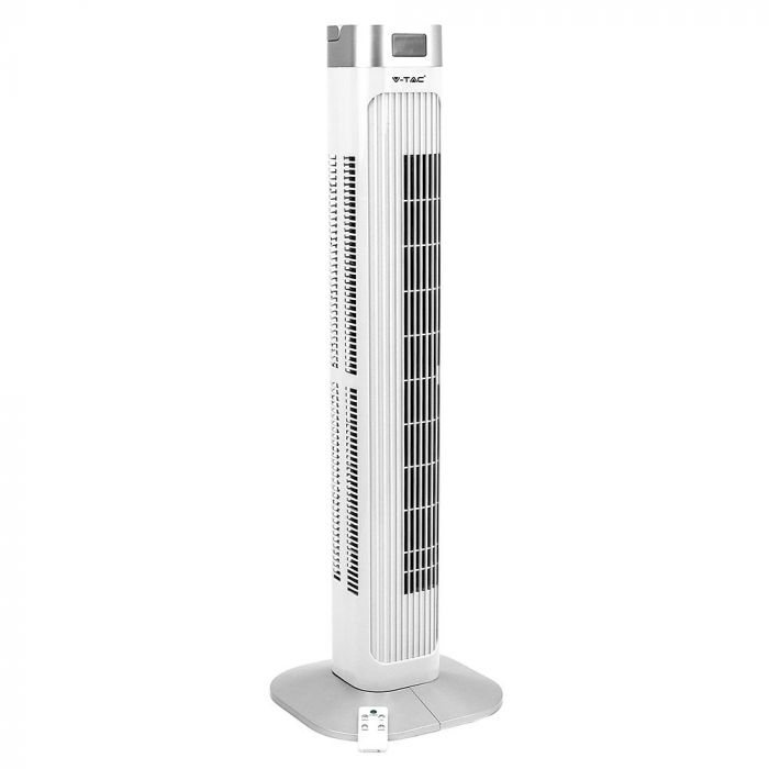 LED TOWER FAN WITH TEMPARATURE DISPLAY & REMOTE CONTROL 55W 3SPEED TIMER 30X30X95.5 WHITE