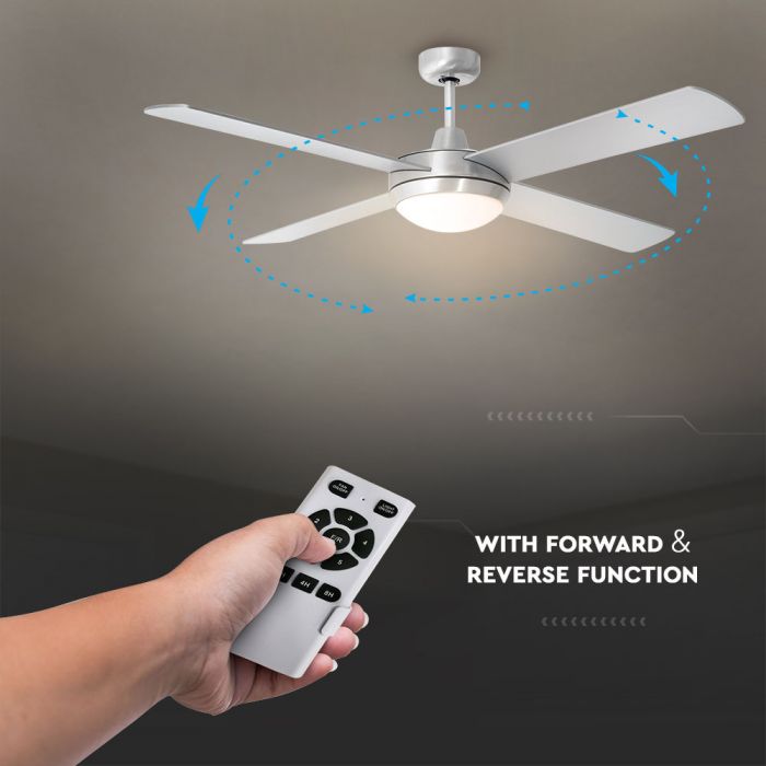 LED CEILING FAN WITH RF CONTROL/4 MDF BLADES/DC MOTOR 2XE27 52"(132CM) 5 SPEED