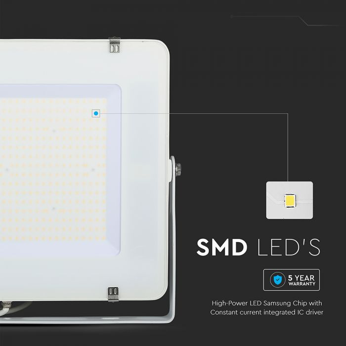 LED FLOOD SLIM 300W CW 100° 36000lm (120lm/W) IP65 WHITE SAMSUNG CHIP A++