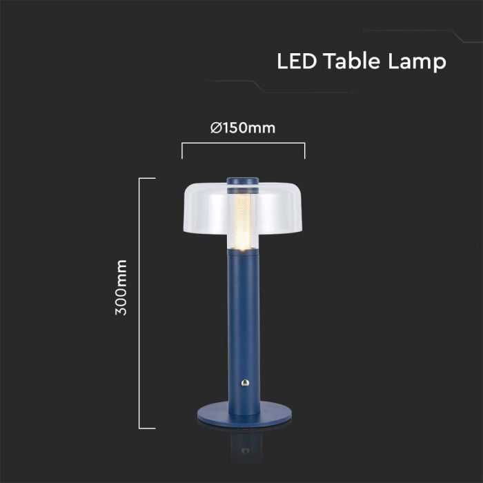 LED TABLE LAMP 1800mAH BATTERY 1W WW 100lm 150x300 VIOLET TOUCH DIMMING