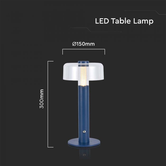 LED TABLE LAMP-1800mAH BATTERY D:150x300 3000K VIOLET BODY