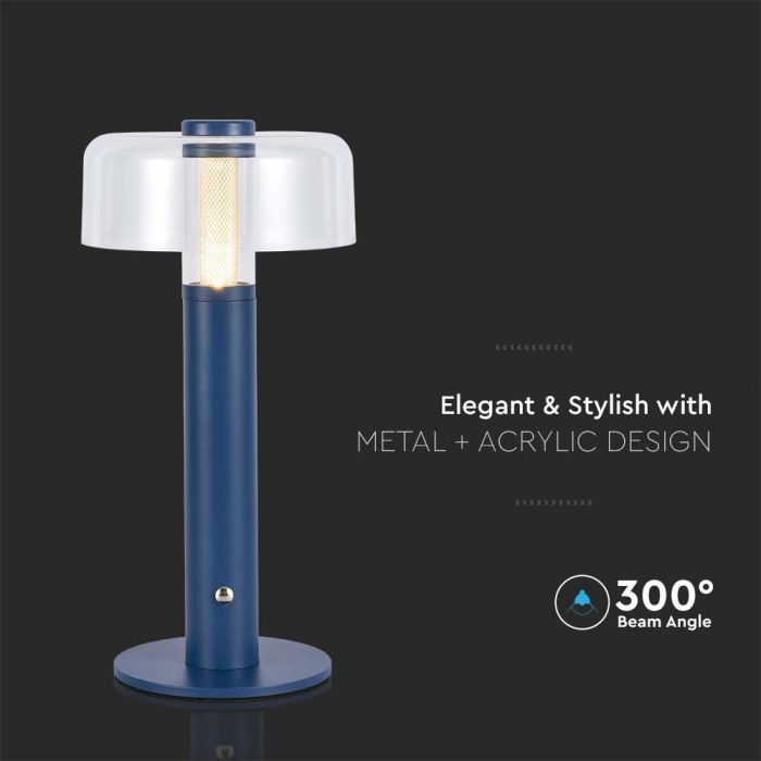 LED TABLE LAMP 1800mAH BATTERY 1W WW 100lm 150x300 VIOLET TOUCH DIMMING
