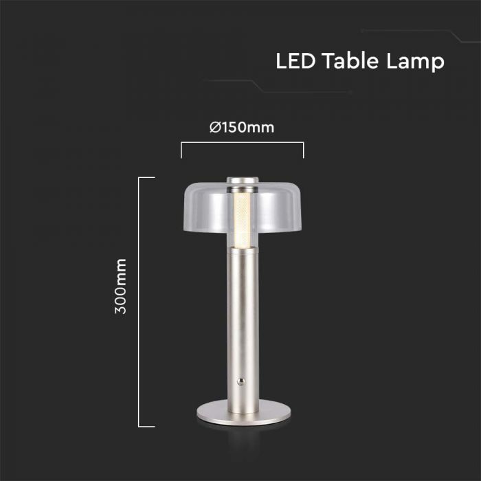 LED TABLE LAMP 1800mAH BATTERY 1W WW 100lm 150x300 CHAMPAGNE GOLD TOUCH DIMMING