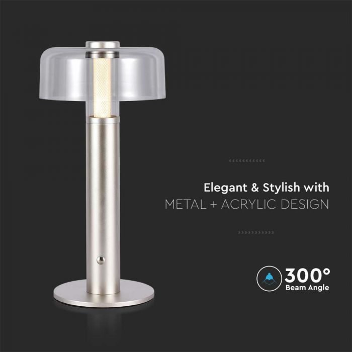 LED TABLE LAMP 1800mAH BATTERY 1W WW 100lm 150x300 CHAMPAGNE GOLD TOUCH DIMMING