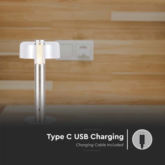 LED TABLE LAMP 1800mAH BATTERY 1W WW 100lm 150x300 CHAMPAGNE GOLD TOUCH DIMMING