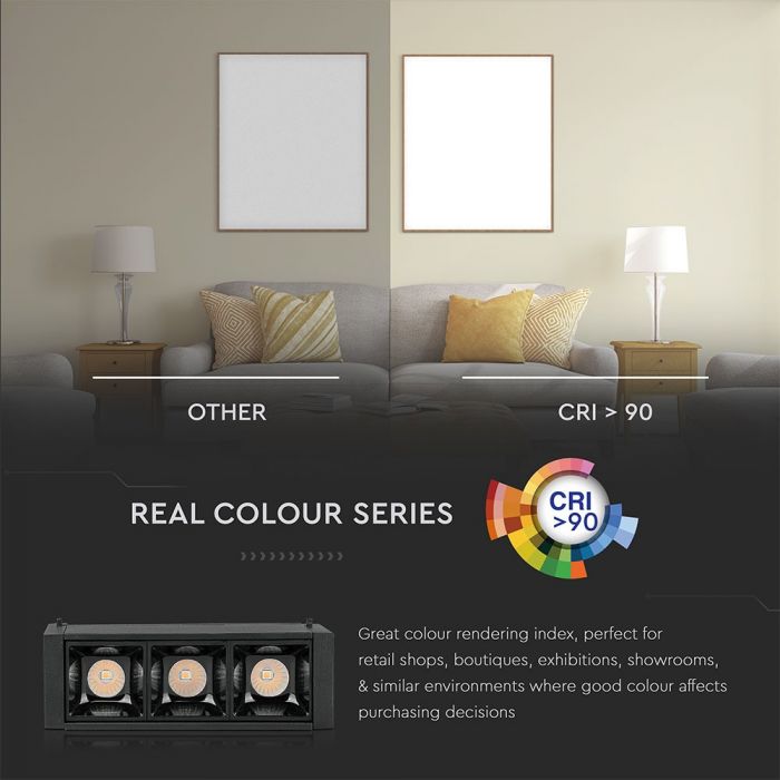 LED MAGNETIC LINEAR SPOTLIGHT 3X1W 240lm WW 30° 106X35X59 24V BLACK