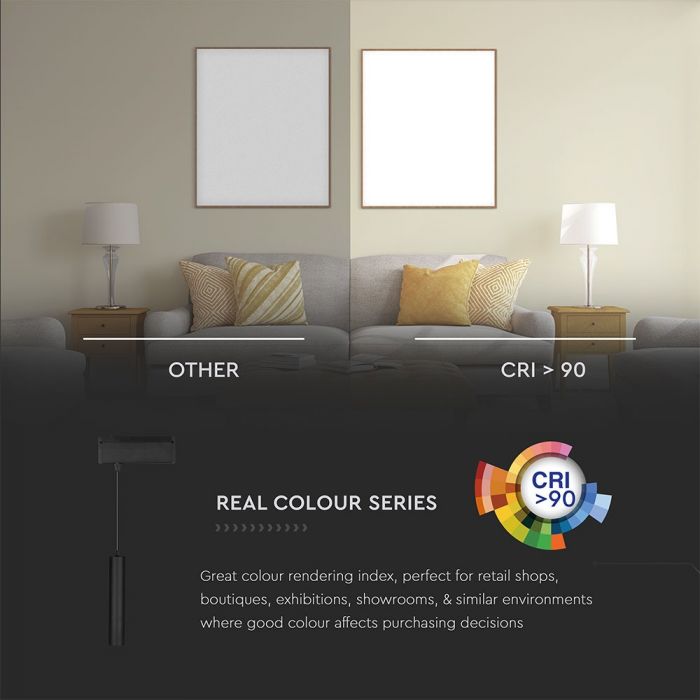 LED MAGNETIC LINEAR HANGING SUSPENSION LIGHT 15W 1000lm WW 36° 300X55 24V BLACK