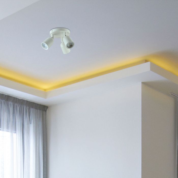LED WALL/CEILING FITTING ROUND BASE 3XGU10 145X144.8 WHITE