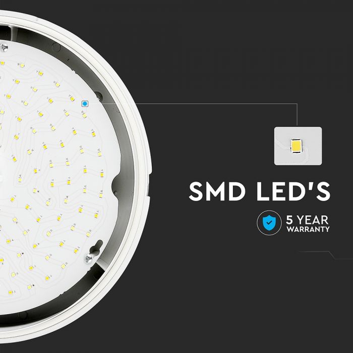 LED DOME LIGHT ROUND 15W 120° 1400lm CW 320X100 SAMSUNG CHIP IP65