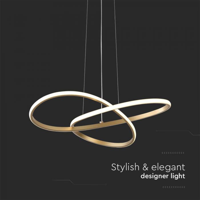 LED PENDANT LIGHT 20W WW 2540lm 180° 500x1000mm PAINT GOLD