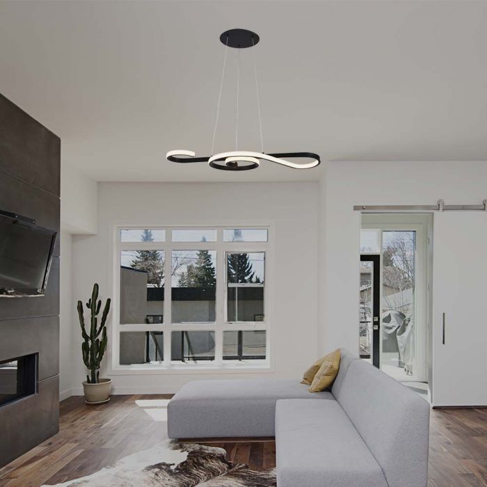 LED PENDANT LIGHT 18W WW 2260lm 180° 700x250 BLACK