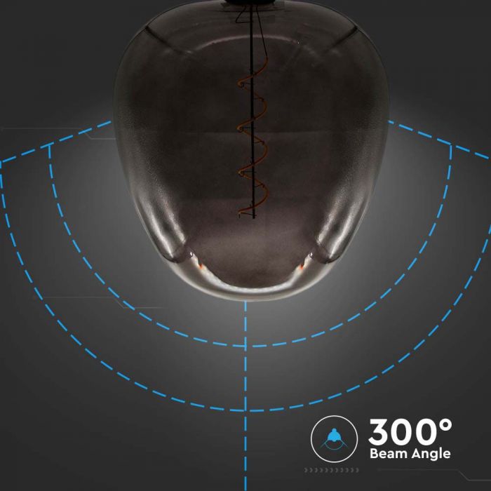 LED APPLE SHAPE BLACK BIG BULB E27 4W 300° 190x275 GLASS