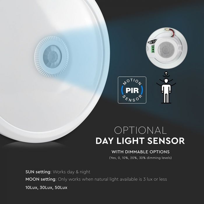 LED DOME WITH SENSOR 12W WW 800lm 120° 290X60 SAMSUNG CHIP
