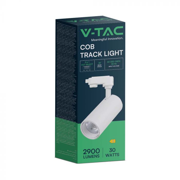 LED COB TRACKLIGHT 30W 3IN1 2900lm WHITE REFLECTOR WHITE BACK COVER WHITE BODY