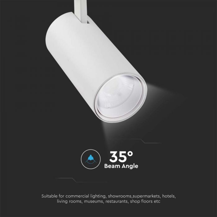 LED COB TRACKLIGHT 30W 3IN1 2900lm WHITE REFLECTOR WHITE BACK COVER WHITE BODY