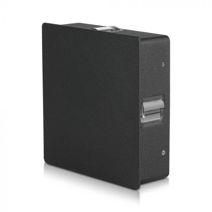 LED WALL LIGHT ALUMINIUM SQUARE 4W WW 440lm 360° 15X15X5 IP65 BLACK