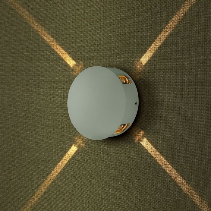 LED WALL LIGHT ALUMINIUM ROUND 4W DL 440lm 360° 15X5 IP65 WHITE