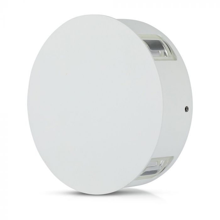 LED WALL LIGHT ALUMINIUM ROUND 4W DL 440lm 360° 15X5 IP65 WHITE