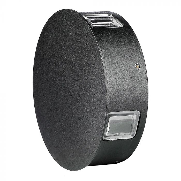 LED WALL LIGHT ALUMINIUM ROUND 4W DL 440lm 360° 15X5 IP65 BLACK