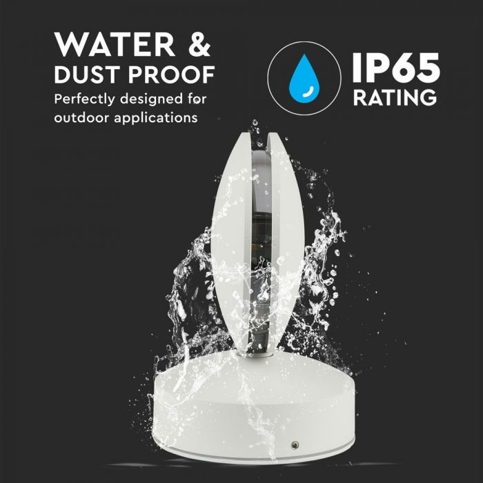 LED WALL LIGHT ALUMINIUM ROUND 7W DL 770lm 360° 11X12X17 IP65 WHITE