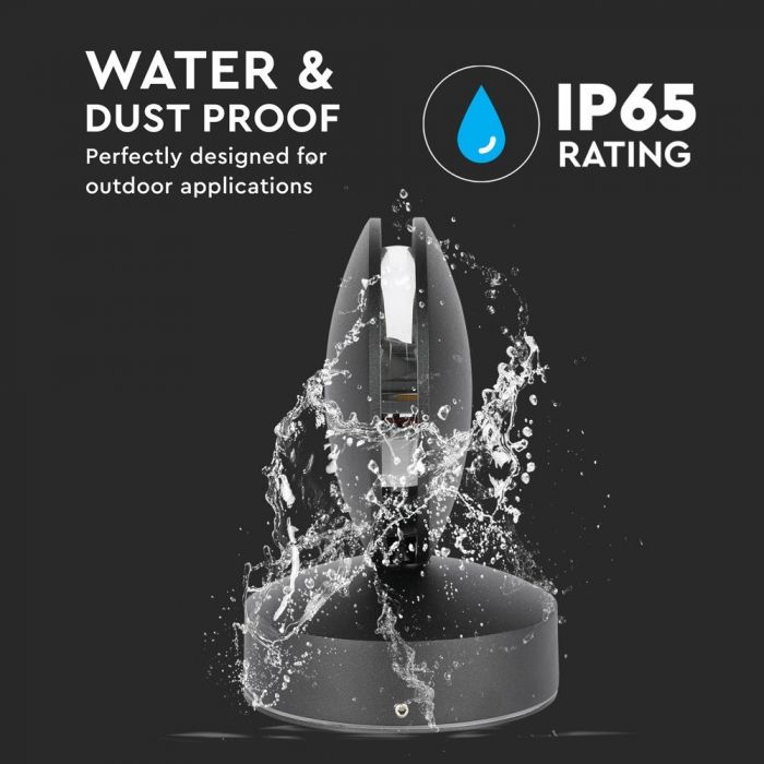 LED WALL LIGHT ALUMINIUM ROUND 7W DL 770lm 360° 11X12X17 IP65 BLACK