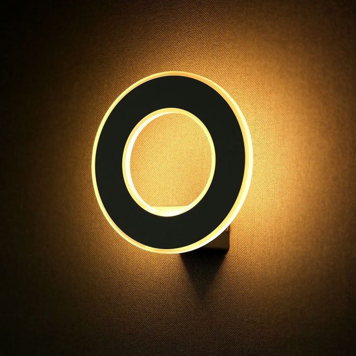 LED WALL LIGHT ALUMINIUM 9W DL 990lm 360° 21X8 BLACK