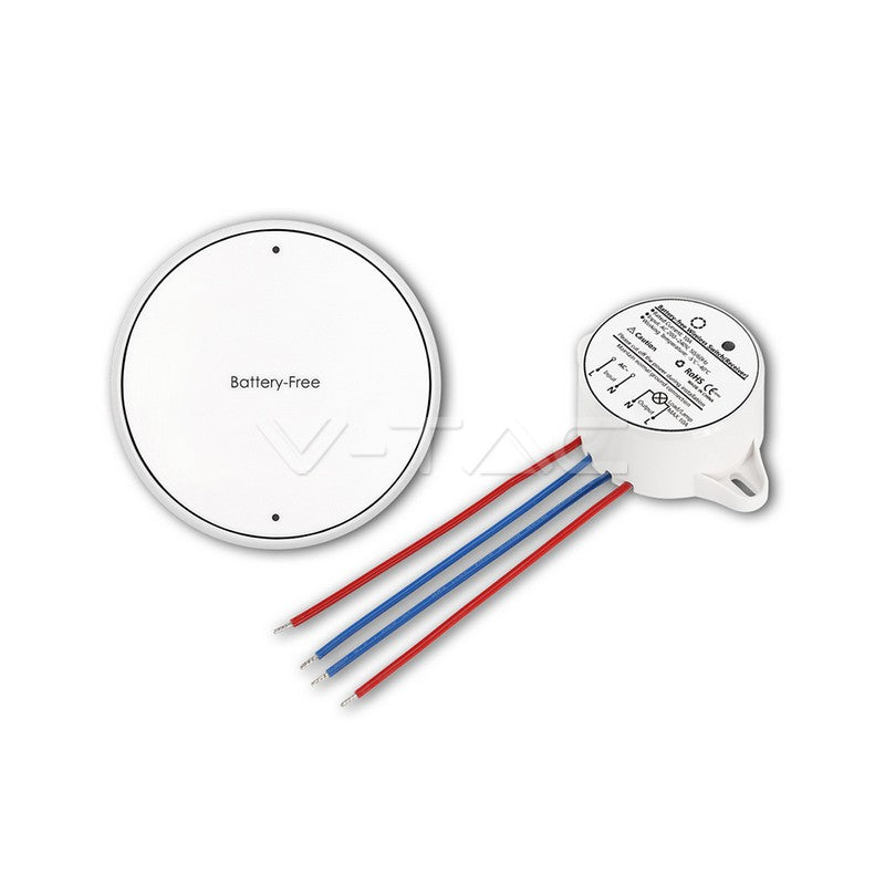 WIRELESS SWITCH 1 GANG WITH RF RECEIVER (MAX-30M/200W) SELF POWERED