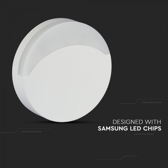 LED NIGHT LIGHT 0.5W WW 10lm 65X53.4 ROUND WHITE SAMSUNG CHIP