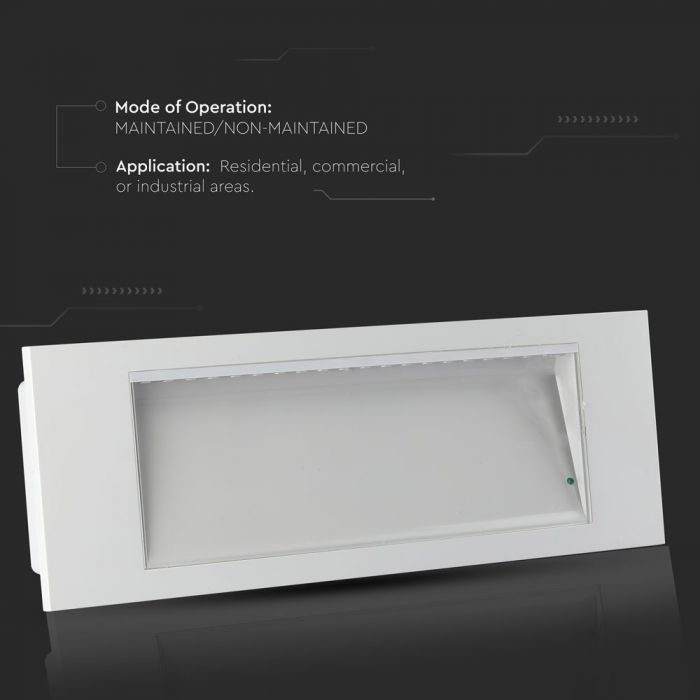 LED RECESSED EMERGENCY LIGHT 3.8W 85lm CW WHITE