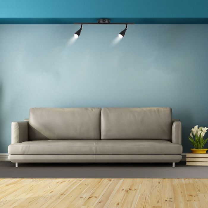 2 x 4.5W LED Wall Lamp Natural White Black