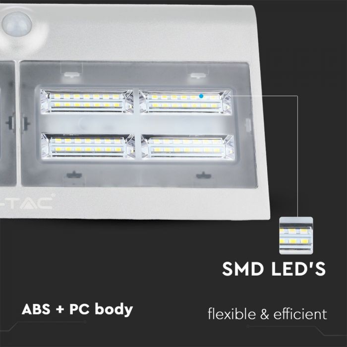 6.8W LED Solar Wall Light Natural White White & Black Body
