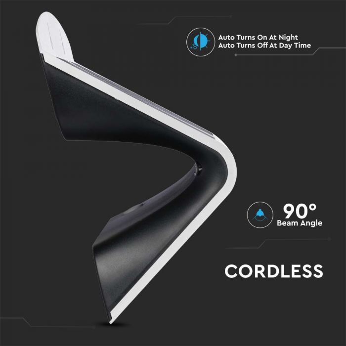 6.8W LED Solar Wall Light Natural White White & Black Body