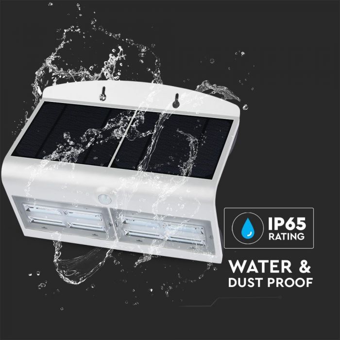 6.8W LED Solar Wall Light Natural White White & Black Body