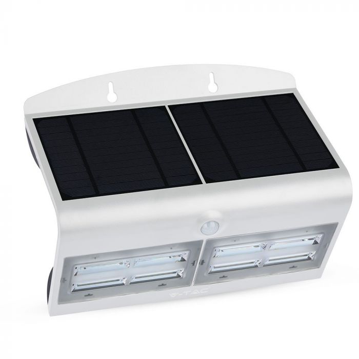 LED SOLAR WALL Sensor LIGHT 6.8W DL+DL 800lm 120° 270X221X109 IP65 White+Black