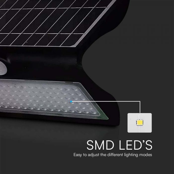 LED SOLAR WALL Sensor LIGHT 6.8W DL+DL 800lm 120° 270X221X109 IP65 Black+Black